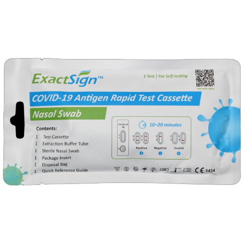 ExactSign Nasen-Abstrich-Test für Laien - Corona Antigen-Schnelltest - Einzelpackung