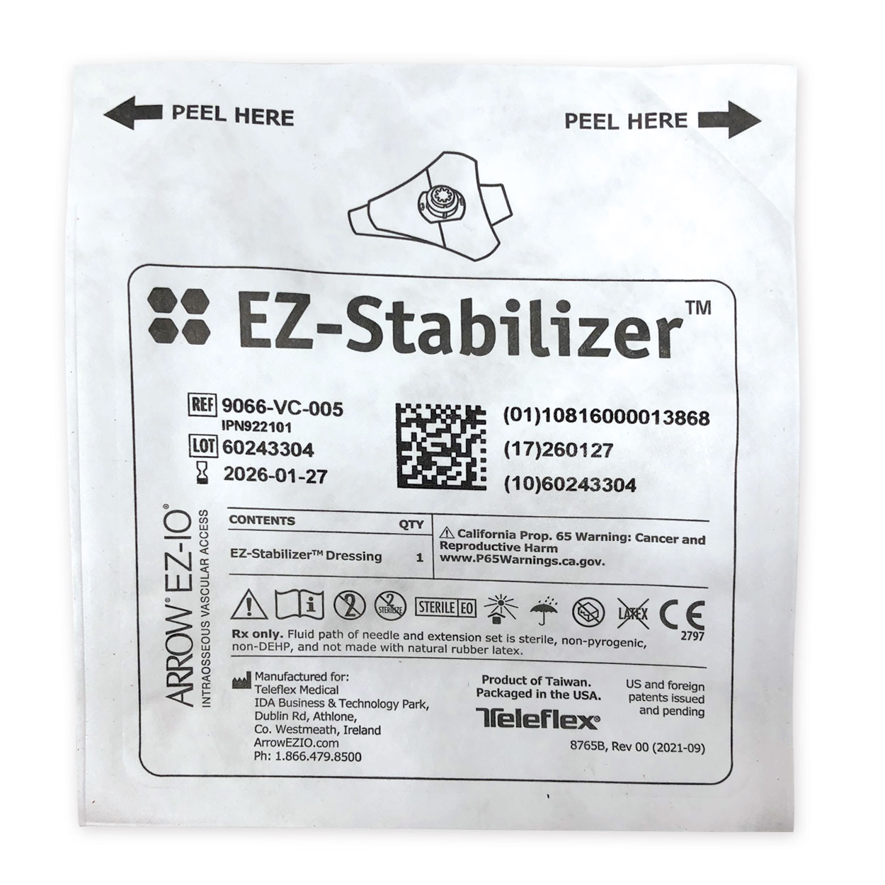 EZ-IO Stabilizer, Fixierpflaster steril - Packung à 5 Stück